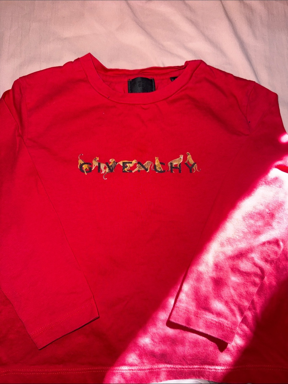 Givenchy Kids Bright Red Long Sleeve Logo Tee